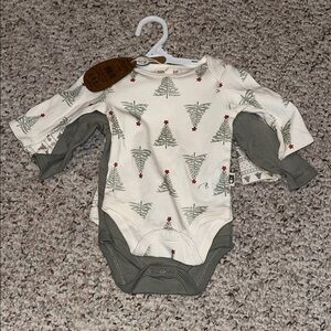 Rabbit + Bear 3 Piece Long Sleeve Onesie Holiday Set